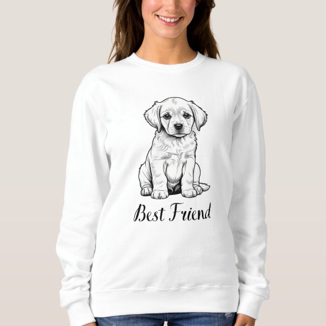 Moletom Best Friend Puppy Sketch - Adorable Dog Art (Frente)