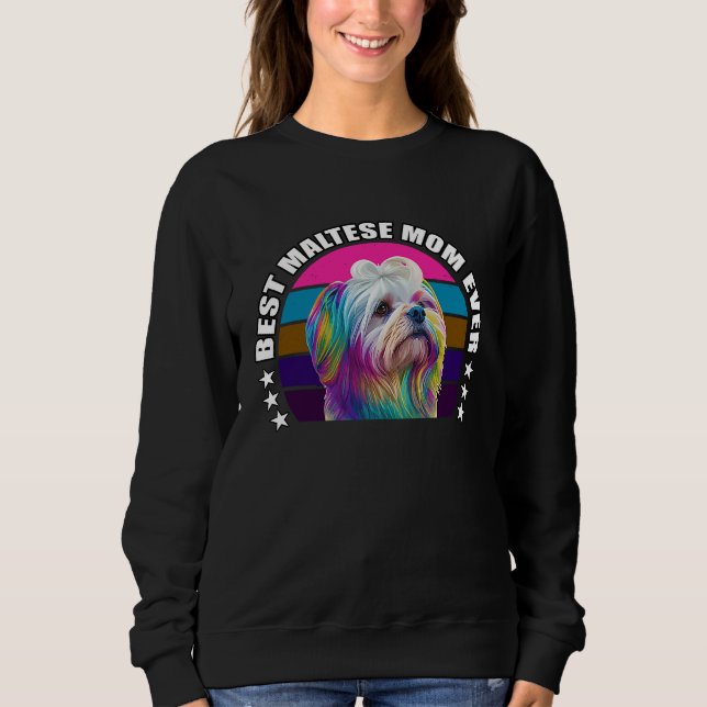 Moletom Best Maltese Mom Ever Cute Maltese Mom Dog  Pop  2 (Frente)