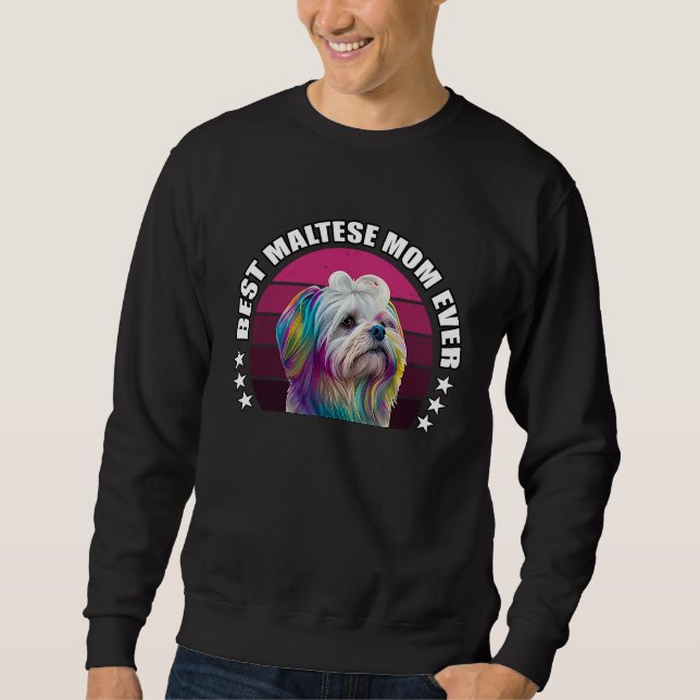 Moletom Best Maltese Mom Ever Cute Maltese Mom Dog  Pop  9 (Frente)