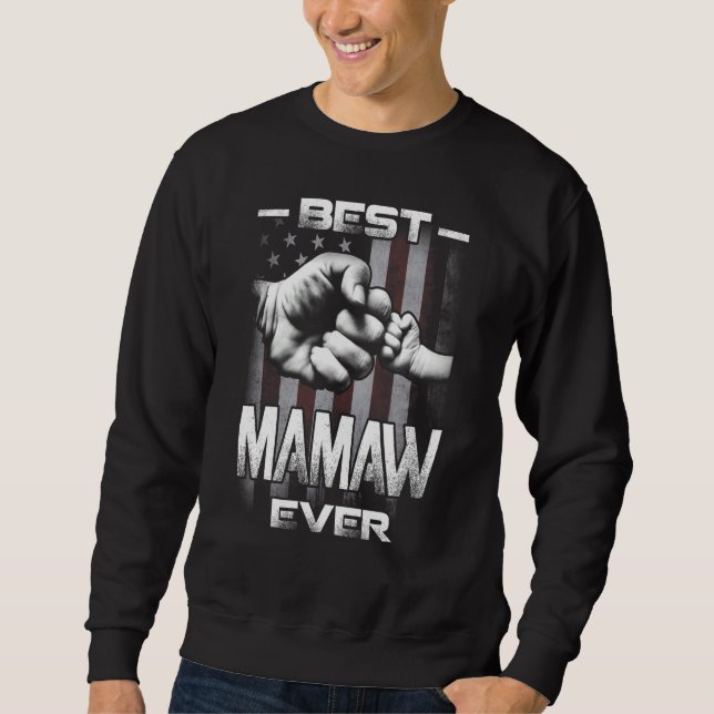 Moletom Best Mamaw Ever Fist bump USA Flag Mother's Day (Frente)