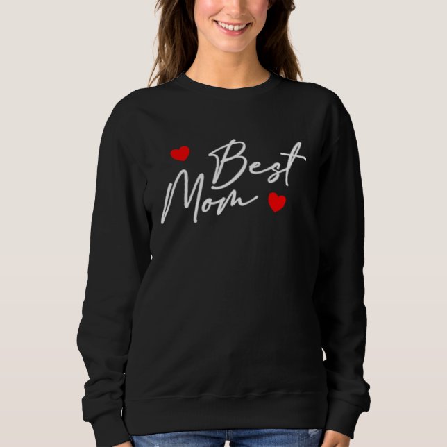 Moletom Best Mom Women  Mama Heart Pregnant Mothers Day (Frente)