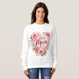 Moletom Best Mum Aquarell Blumenherz Design