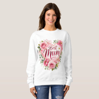 Moletom Best Mum Aquarell Blumenherz Design