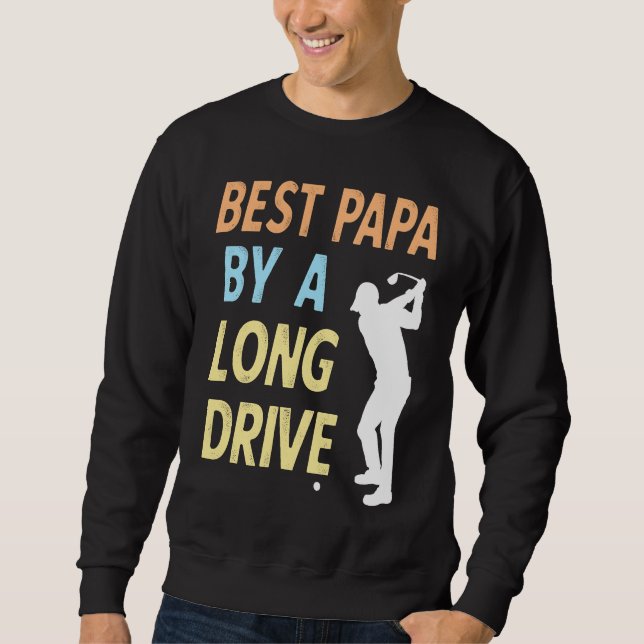 Moletom Best Papa by a Long Drive Funny Golf Family Grandp (Frente)