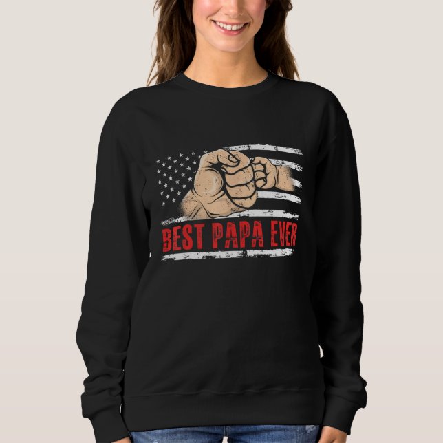 Moletom Best Papa Ever US American Flag Fathers Day (Frente)