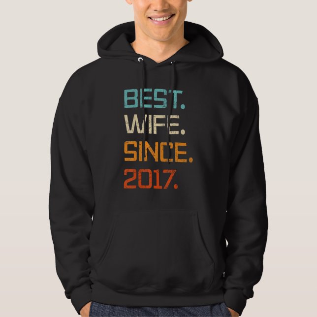 Moletom Best Wife Since 2017 6th Wedding Anniversary For W (Frente)