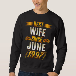 Moletom Best Wife Since June 1997   26th Anniversary Wife