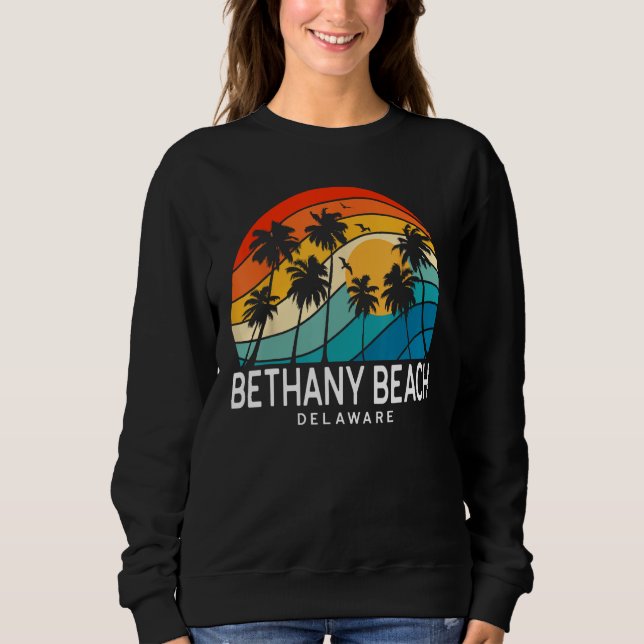 Moletom Bethany Beach Delaware Palm Tree Tropical Beach So (Frente)