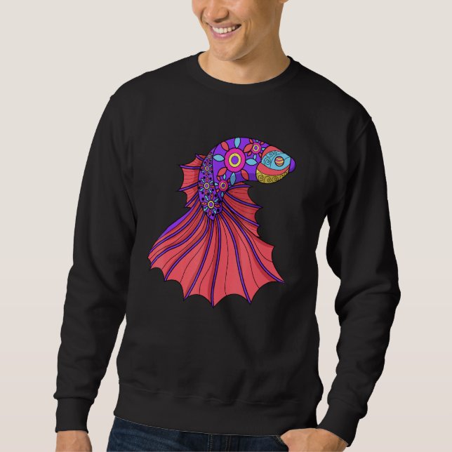 Moletom Betta Fish Mandala Siamês Lutando Fãs De Peixes (Frente)