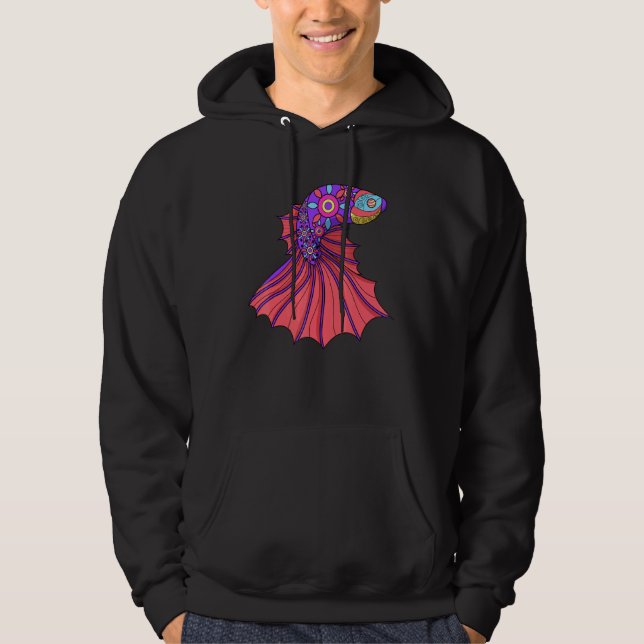 Moletom Betta Fish Mandala Siamês Lutando Fãs De Peixes (Frente)