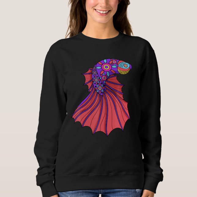 Moletom Betta Fish Mandala Siamês Lutando Fãs De Peixes (Frente)