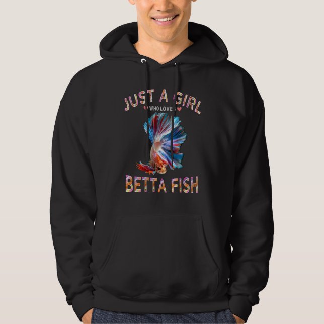 Moletom Betta Fish Tee Para Mulheres Apenas Uma Menina Que (Frente)