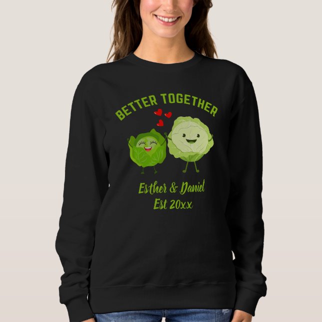 Moletom BETTER TOGETHER Cute Cabbage Valentine Couples (Frente)