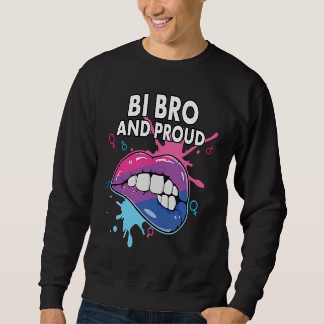 Moletom Bi Bro And Proud Bisexual Rainbow Pride Bisexualit (Frente)