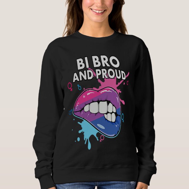 Moletom Bi Bro And Proud Bisexual Rainbow Pride Bisexualit (Frente)