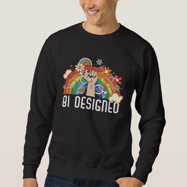 Moletom Bi Designed Bisexual Rainbow Pride March Bisexuali (Frente)