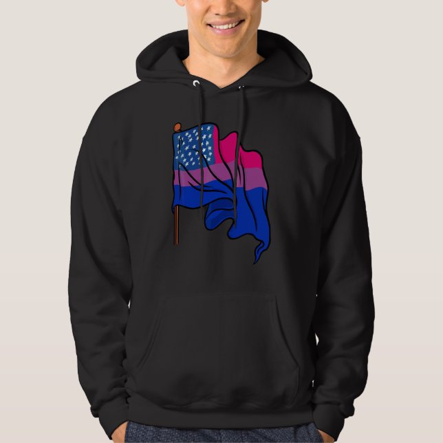 Moletom Bi Pride Mês dos Estados Unidos Bandeira Bissexual (Frente)