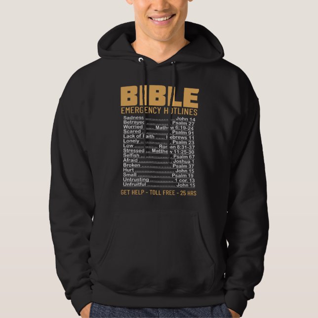 Moletom Bible Emergency Numbers Verse God Jesus Faith Chri (Frente)