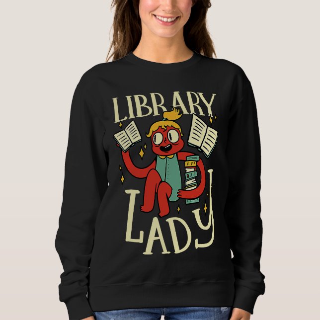 Moletom Biblioteca Lady Shushing Bookworm (Frente)