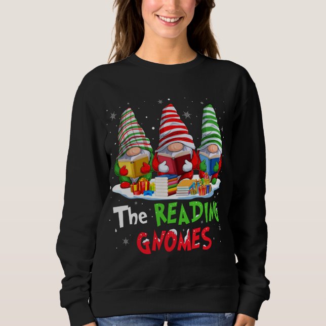 Moletom Bibliotecário Os Gnomos Leitores De Natal Engraçad (Frente)