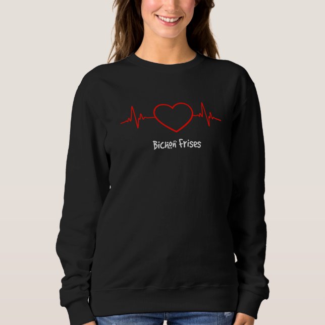 Moletom Bichon Frise Heartbeat Ama Meu Cachorro (Frente)