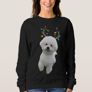 Moletom Bichon Frise Reindeer Cão de Natal