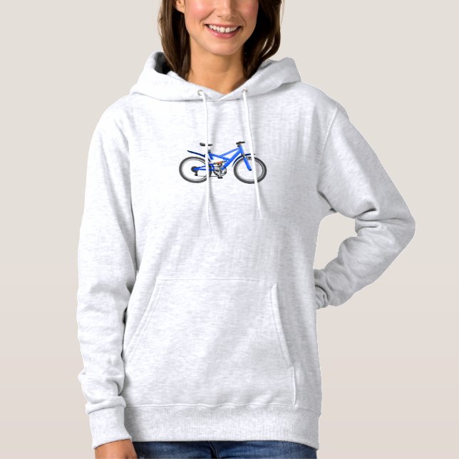Moletom Bicicleta Azul Womens Hoodie (Frente)