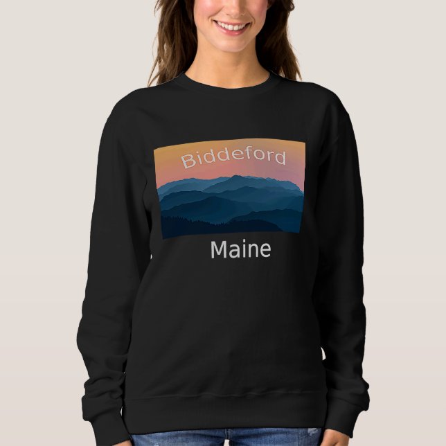 Moletom Biddeford Maine Mountain sunset hometown (Frente)