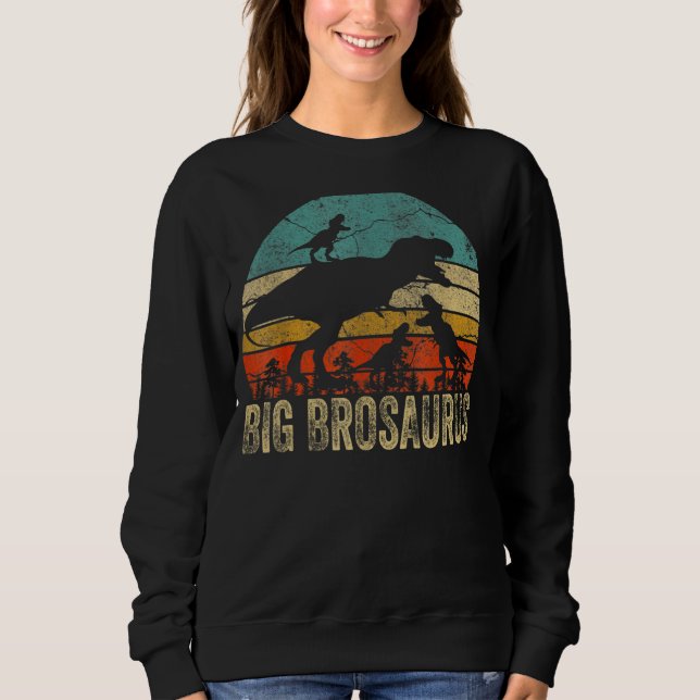 Moletom Big Bro Dinosaur Big Brosaurus 3 Dois Crianças Chr (Frente)