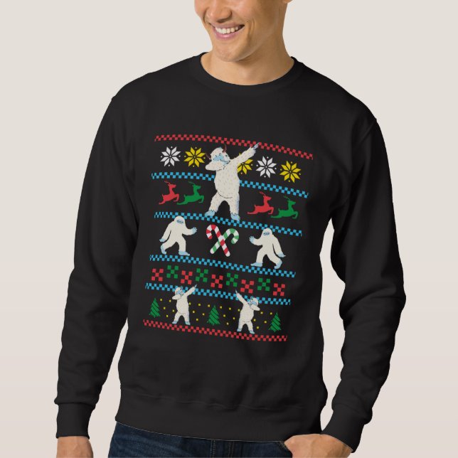Moletom Big Foot Dabbing Yeti Ugly Christmas Sweater Winte (Frente)