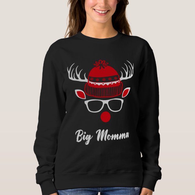 Moletom Big Momma  Christmas Reindeer Face Family Matching (Frente)