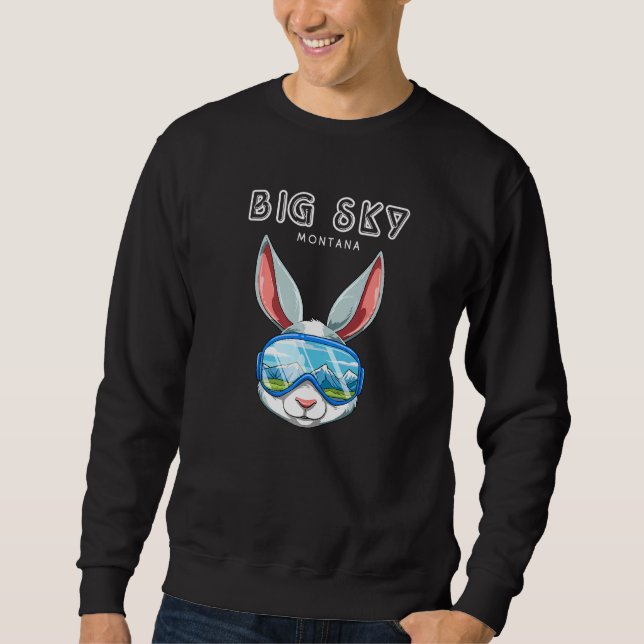 Moletom Big Sky Montana Usa Ski E Snowboard Rabbit (Frente)