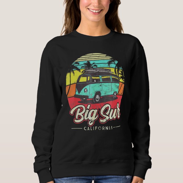 Moletom Big Sur California Retro Beach Palm Tree S (Frente)