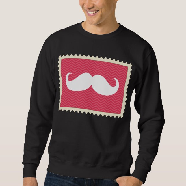 Moletom Bigode branco engraçado (Frente)