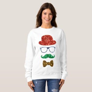 Moletom bigode de hipster de natal