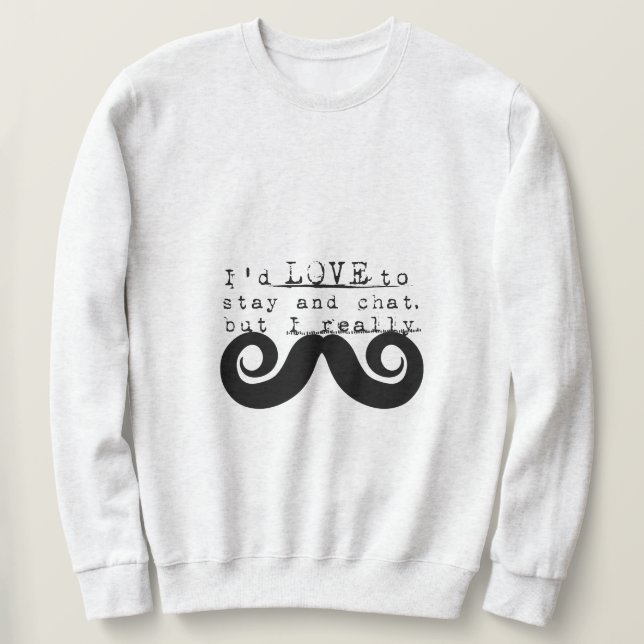 Moletom Bigode de Humor Negro Engraçado (Frente do Design)