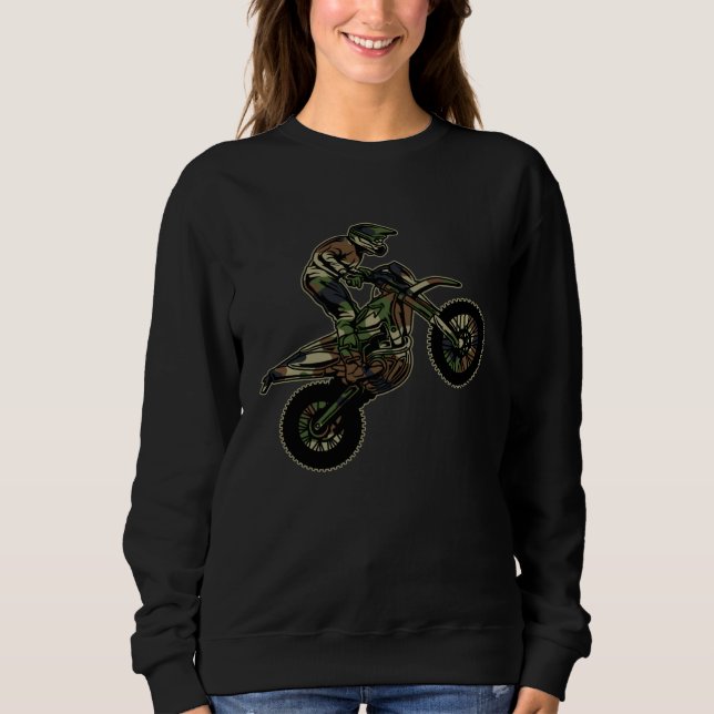 Moletom Biker Camouflage Motorbike Crossbike Bike Rider Tr (Frente)
