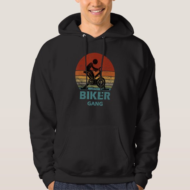 Moletom Biker Gang  Spin Saying Gym Workout Spinning Class (Frente)