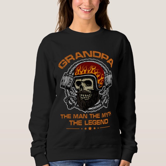 Moletom Biker Grandpa Distressed The Myth Motorcycle Quote (Frente)