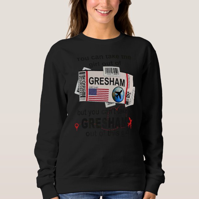 Moletom Bilhete de Voo Gresham Girl do Gresham Boembarque (Frente)
