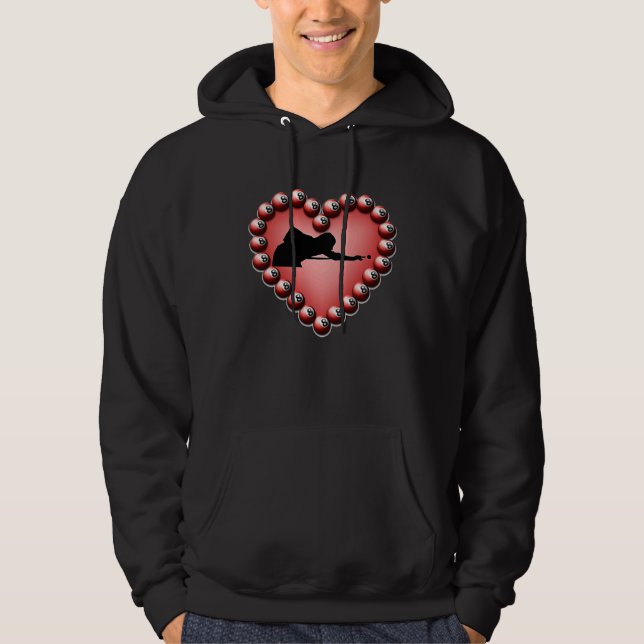Moletom Billiard Ball Heart Valentine's Day Tees Teen Boys (Frente)