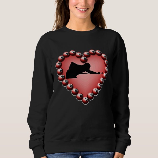 Moletom Billiard Ball Heart Valentine's Day Tees Teen Boys (Frente)