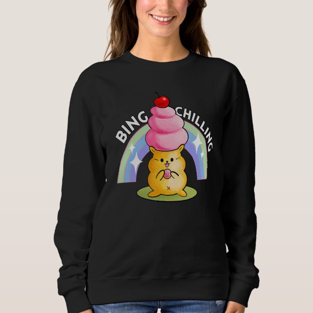 Moletom Bing Chilling Sorvete Hamster Dank Meme Viral Qu (Frente)
