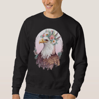 Moletom Birds Of Prey Bald Eagle Flower Crown Floral Birdi