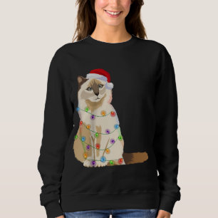 Moletom Birman Cat Christmas Lights Xmas Cat Lover Papais
