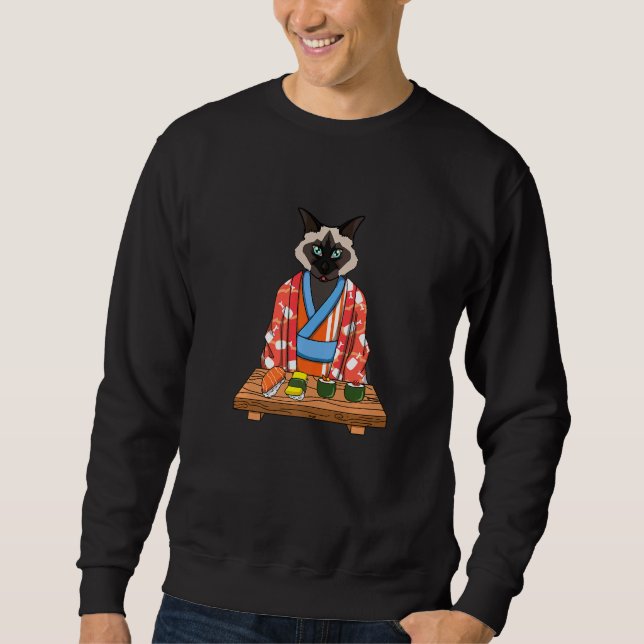 Moletom Birman Cat Mãe Kimono Sushi Cat (Frente)