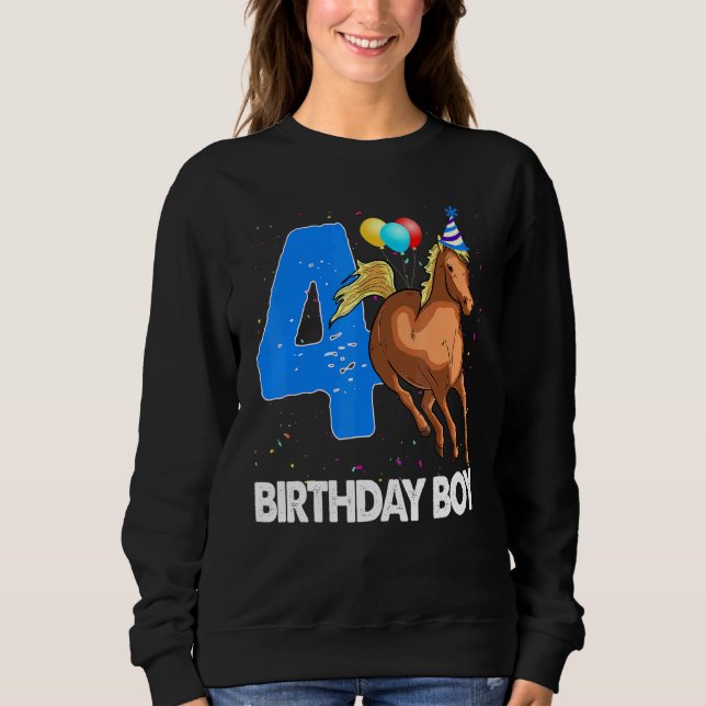 Moletom Birthday Boy 4 Riding Rider Horse Love Party (Frente)