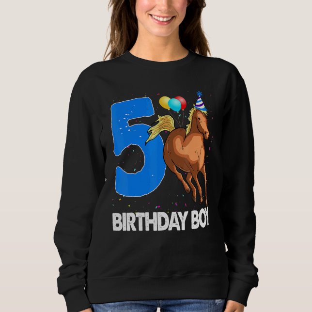 Moletom Birthday Boy 5 Riding Rider Horse Love Party (Frente)