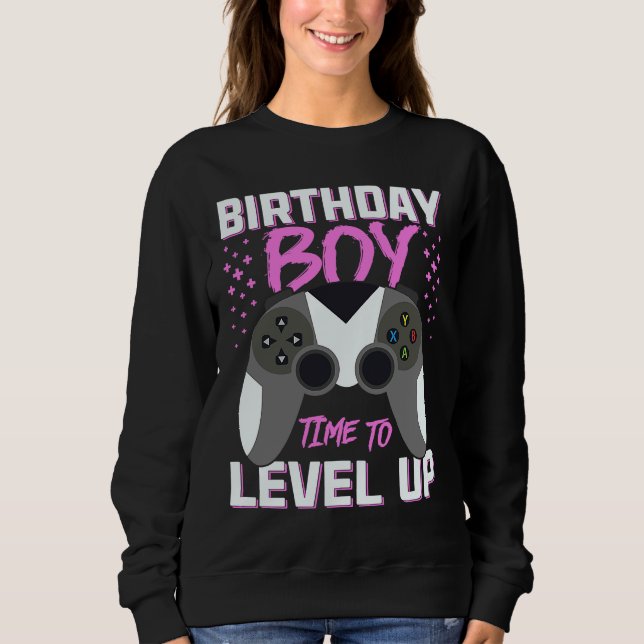 Moletom Birthday Boy Time to Level Up Video Game Birthday  (Frente)