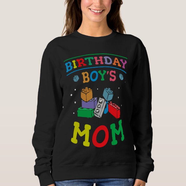 Moletom Birthday Boy's Mom Building Blocks  2 (Frente)